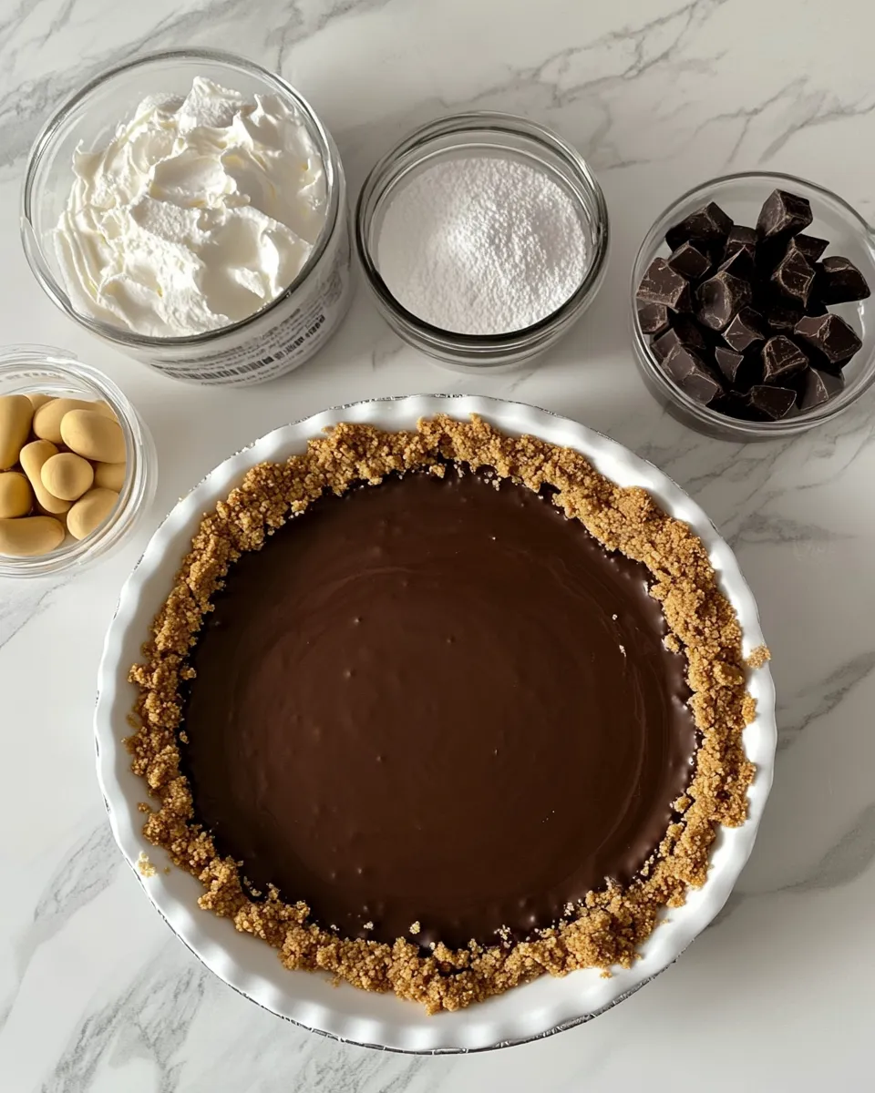 Ingredients for Irresistibly Decadent Chocolate Peanut Butter Pie: A Slice of Heaven