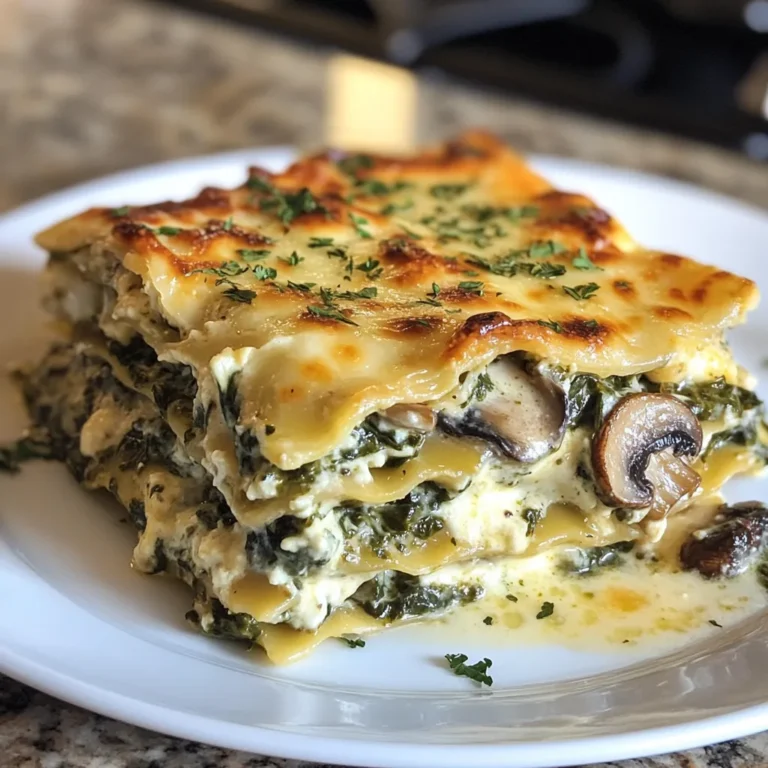Photo of featured for Irresistibly Cheesy: Dive into Creamy Spinach & Mushroom Lasagna Delight