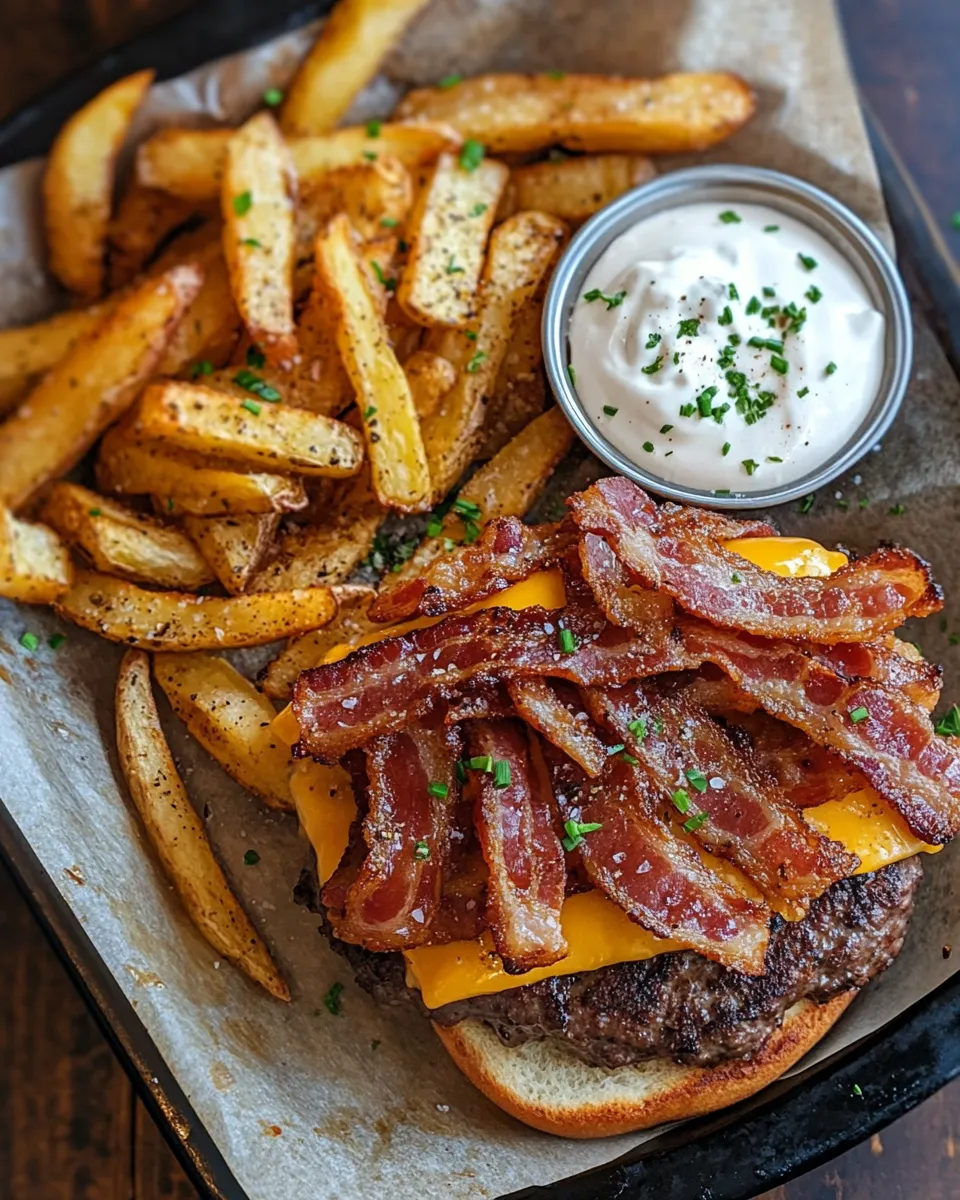 Ingredients for Savor the Crunch: Crispy Bacon Burger Fries Supreme Awaits