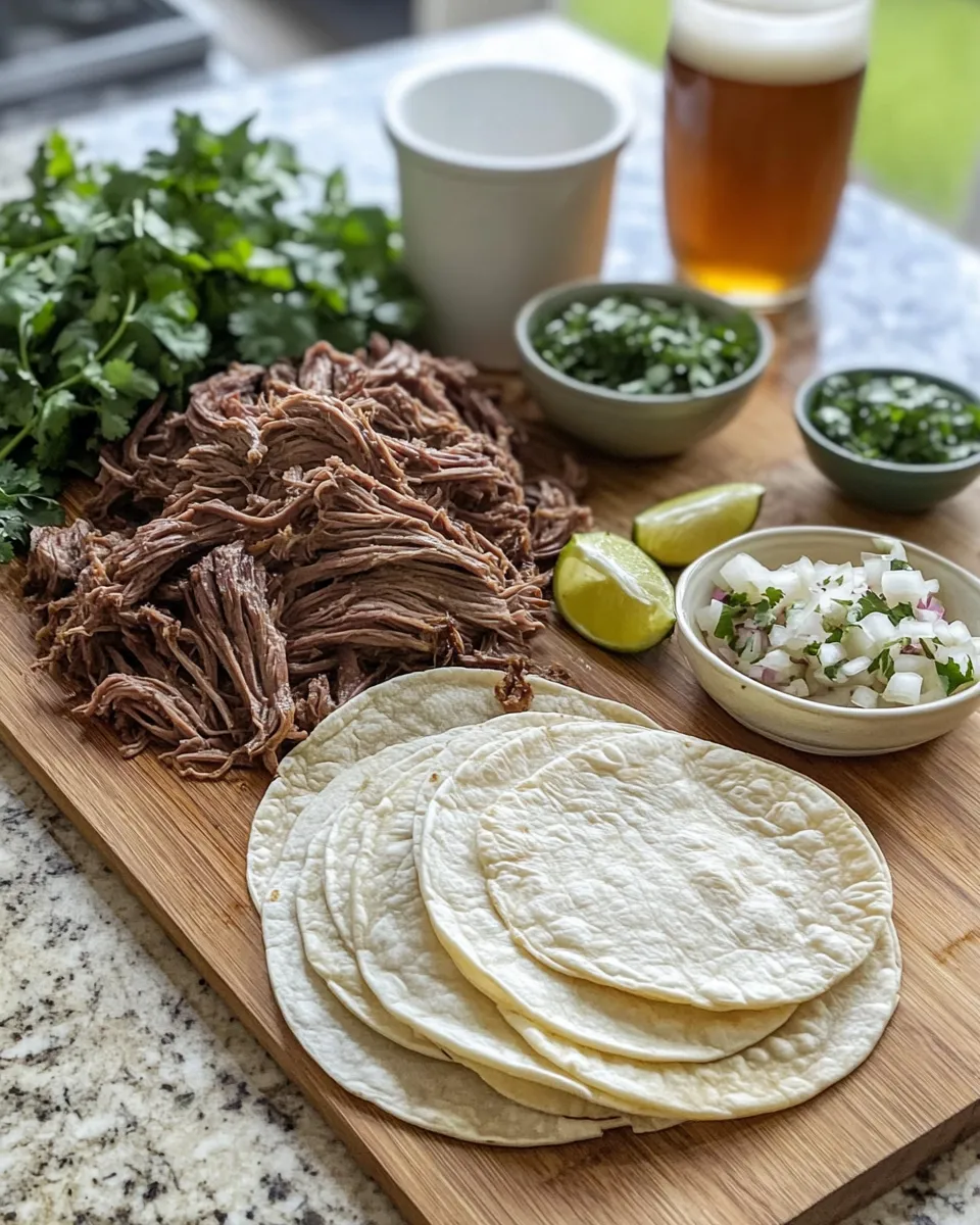 Ingredients for Irresistible Crock Pot Birra Tacos: Slow-Cooked Flavor Explosion