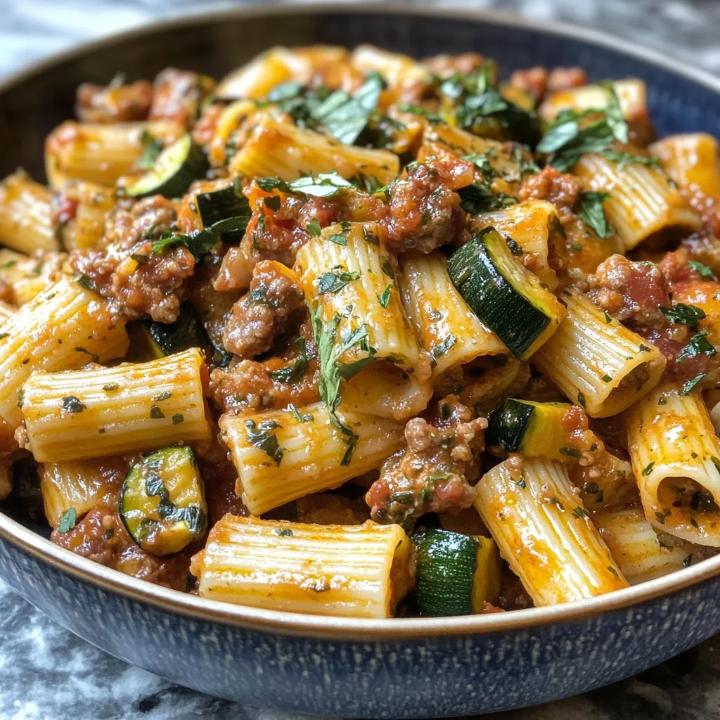Photo of featured for Savor the Simplicity: Easy Rigatoni with Sausage and Zucchini Delight