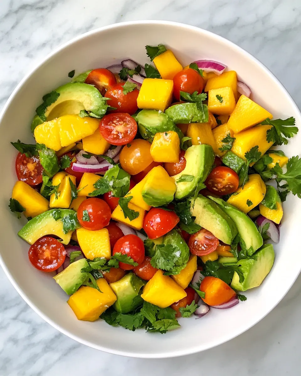 Ingredients for Vibrant Fresh Avocado and Mango Salad to Brighten Your Day
