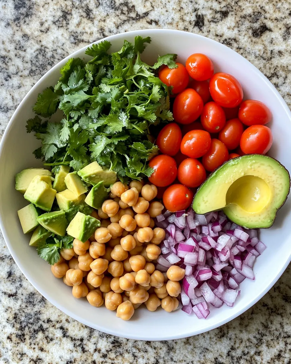 Ingredients for Vibrant Fresh Chickpea Avocado Salad: A Wholesome Delight for Every Palate