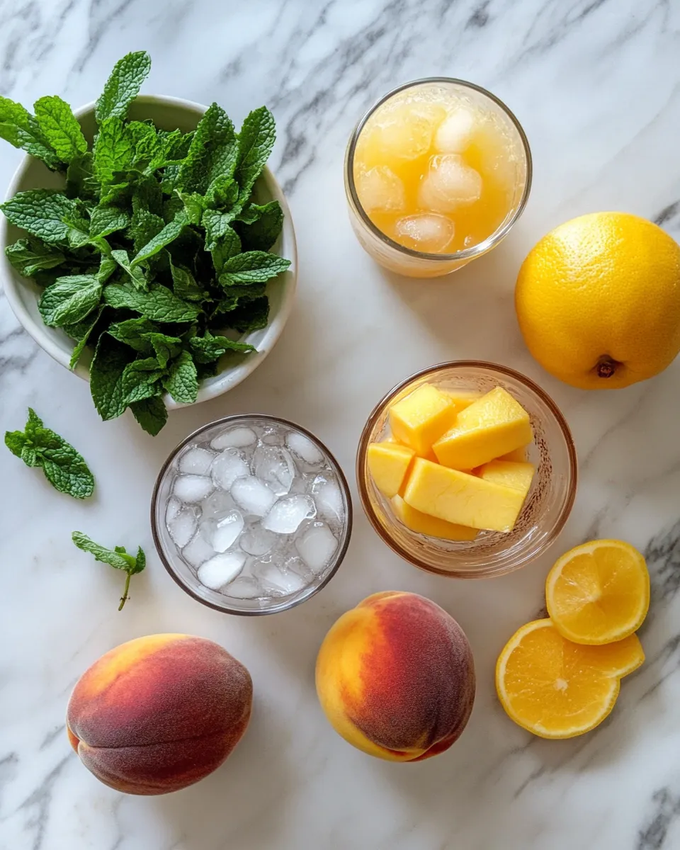 Ingredients for Chill Out with a Refreshing Frozen Peach Lemonade Slushie Delight