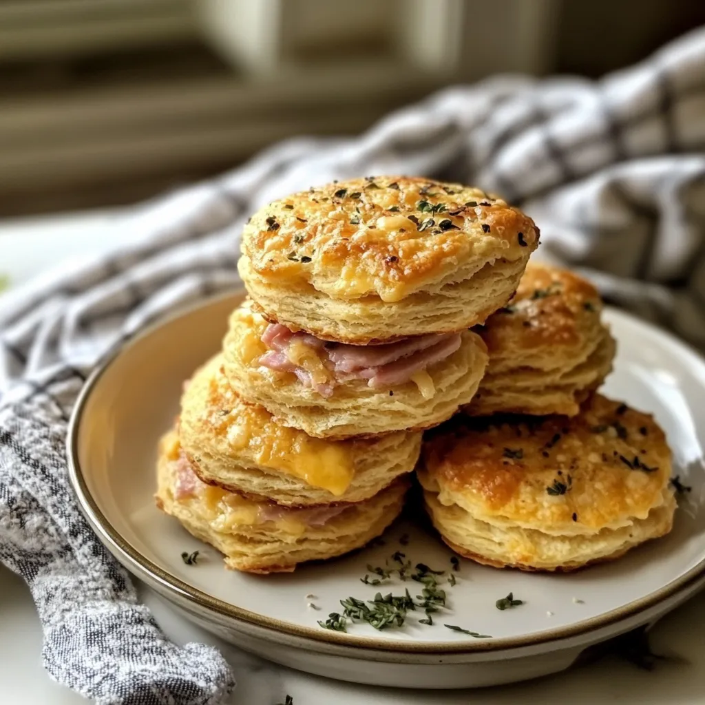 Photo of featured for Irresistibly Flaky Ham and Cheese Butter Biscuits: A Savory Delight