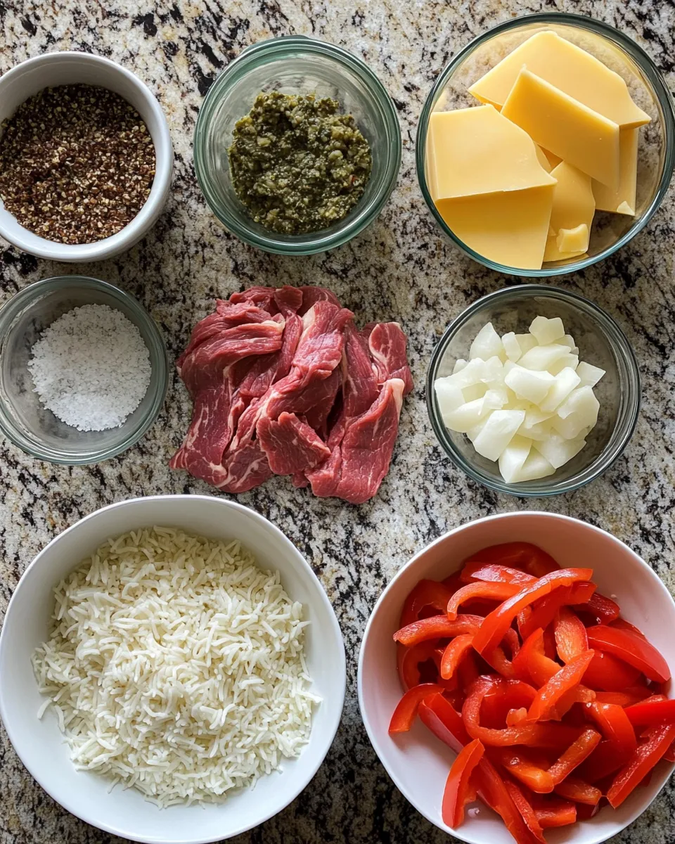 Ingredients for Savor the Flavor: High Protein Philly Cheesesteak Rice Bowls That Will Energize Your Day