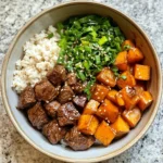Photo of featured for Savor the Sweet Heat: Hot Honey Sweet Potato Beef Bowl Delight
