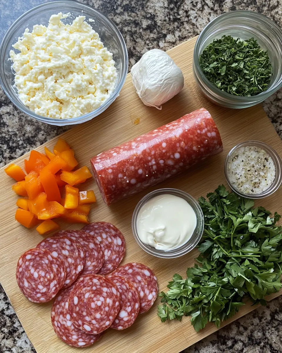 Ingredients for Deliciously Simple Keto Salami Roll-Ups That Will Satisfy Your Cravings