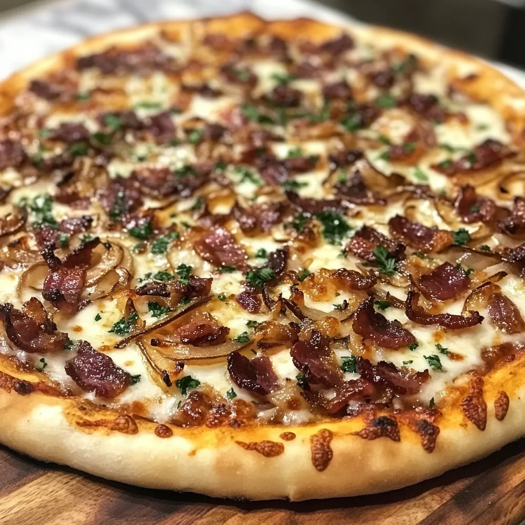 Photo of featured for Savor the Sweet and Savory Delight of Maple Bacon and Caramelized Onion Pizza