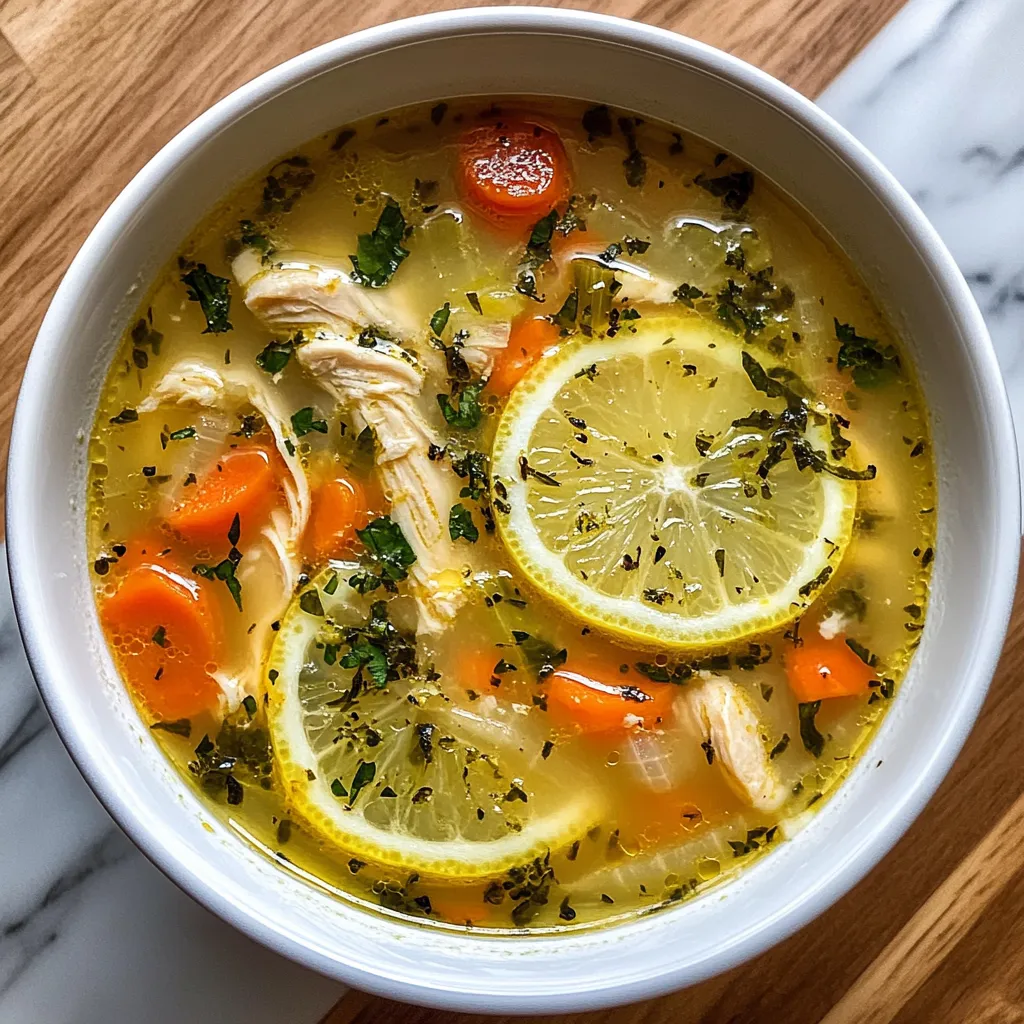 Photo of featured for Zesty Mediterranean Lemon Chicken Soup: A Bowl of Sunshine in Every Spoonful