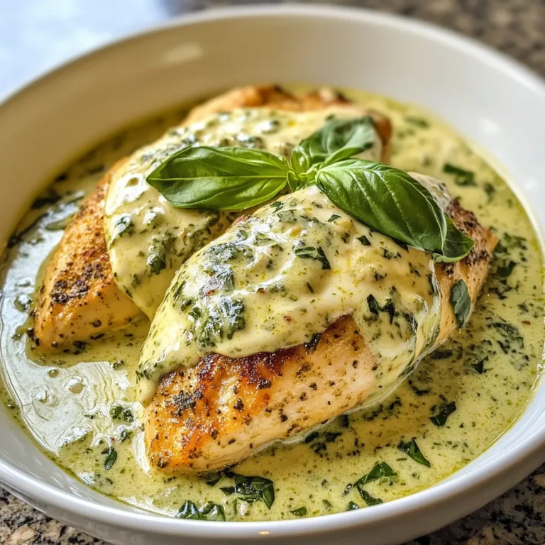 Photo of featured for Irresistible Mozzarella Chicken in Basil Cream Sauce: A Creamy Delight