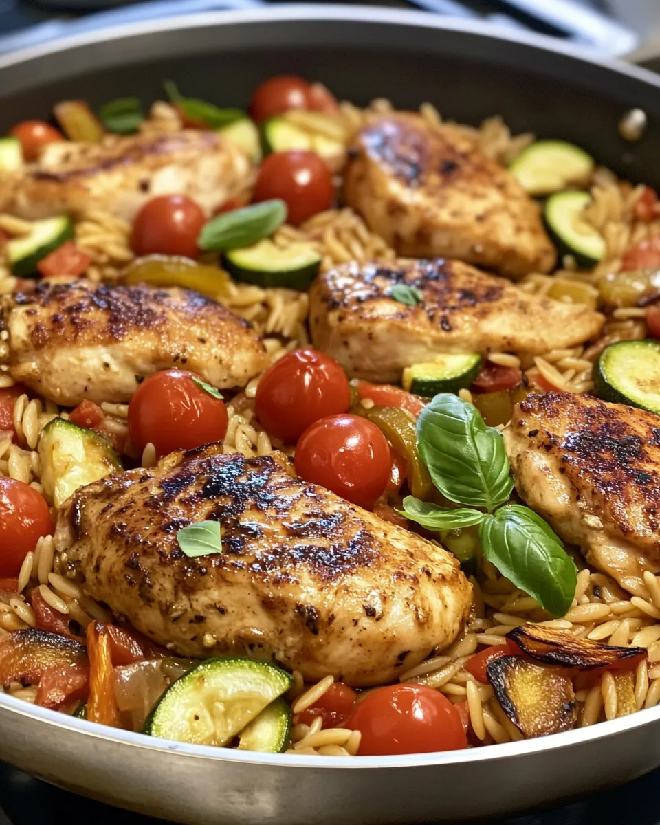 Ingredients for Savor the Simplicity: One-Pan Balsamic Chicken Orzo with Vegetables