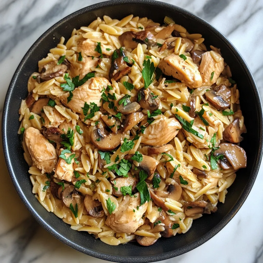 Photo of featured for Savory Simplicity: One-Pot Chicken and Mushroom Orzo Delight
