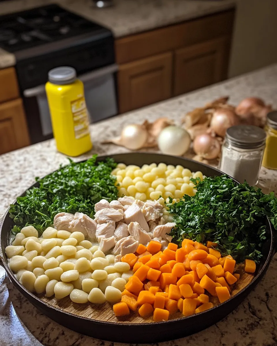 Ingredients for One Pot Gnocchi Chicken Pot Pie: A Cozy Comfort Food Delight