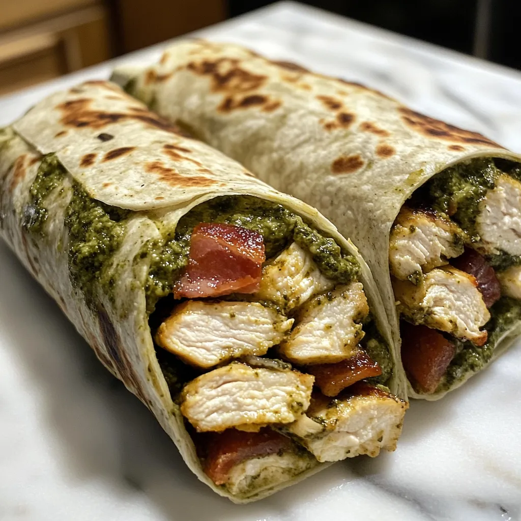 Photo of featured for Bacon-Infused Pesto Chicken Wraps: A Flavor Explosion in Every Bite