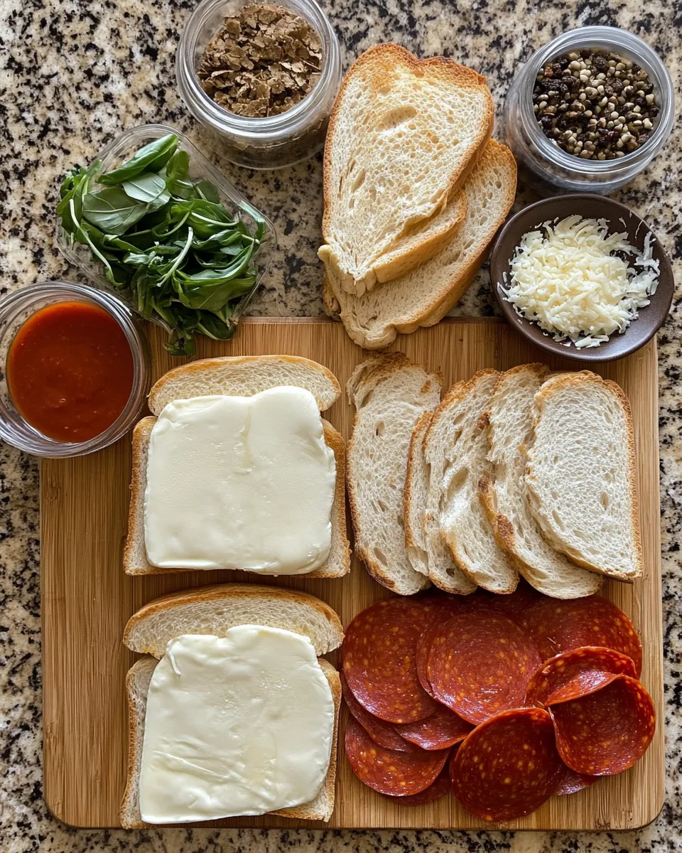 Ingredients for Melting Hearts: The Ultimate Pizza Grilled Cheese Experience