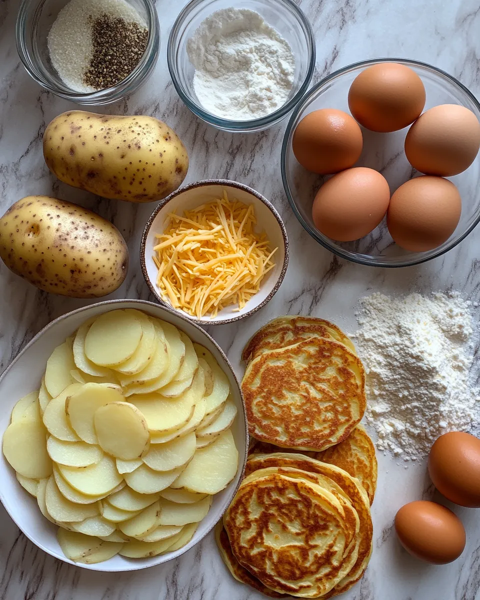 Ingredients for Savor the Flavor: Irresistible Potato and Onion Cheese Pancakes