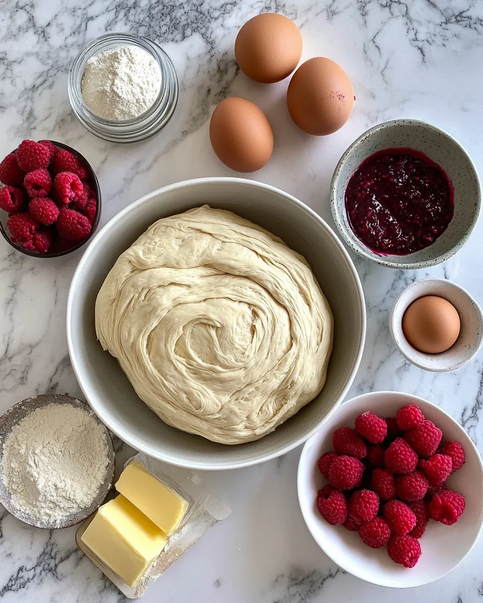 Ingredients for Indulge in Bliss with Homemade Raspberry Swirl Brioche Loaf