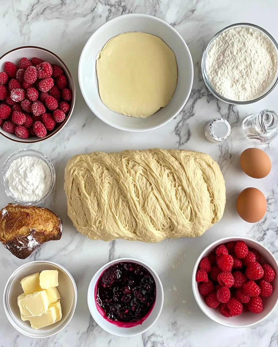 Ingredients for Irresistibly Delicious Raspberry Swirl Brioche Loaf: A Slice of Heaven