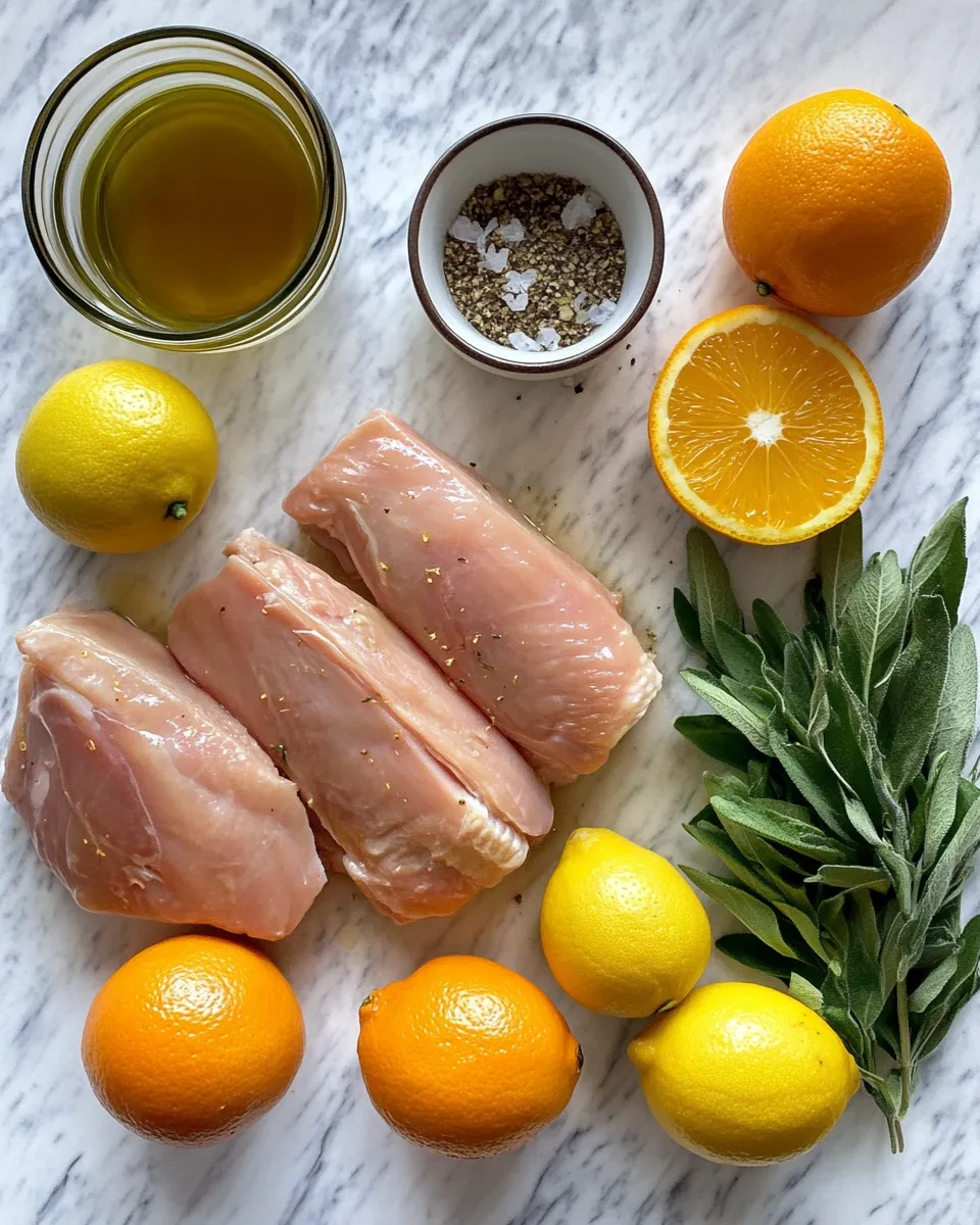 Ingredients for Zesty Delight: Elevate Your Dinner with Roasted Citrus Herb Turkey Fillet