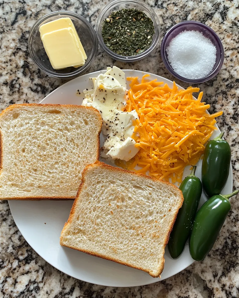 Ingredients for Savor the Kick: Irresistible Roasted Jalapeno Popper Grilled Cheese Delight