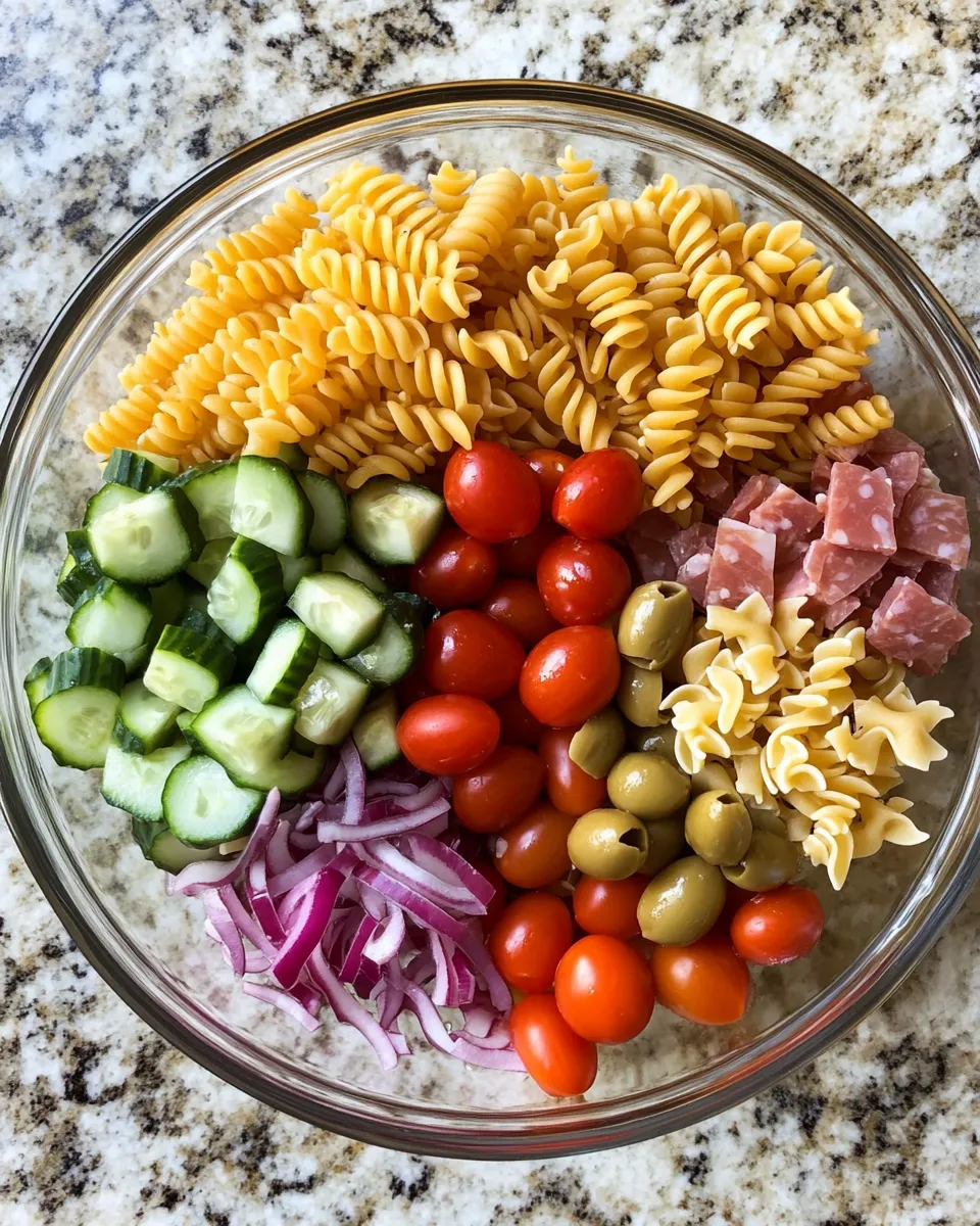 Ingredients for Elevate Your Lunch Game with a Delectable Sandwich Pasta Salad Bowl