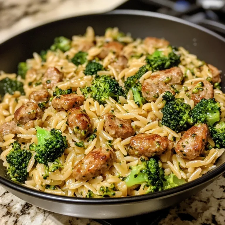 Photo of featured for Savor the Symphony of Flavors: Delightful Sausage Broccoli Orzo Recipe