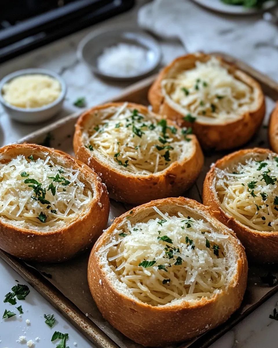 Ingredients for Savor Every Bite: Spaghetti Garlic Bread Bowls That Will Steal Your Heart
