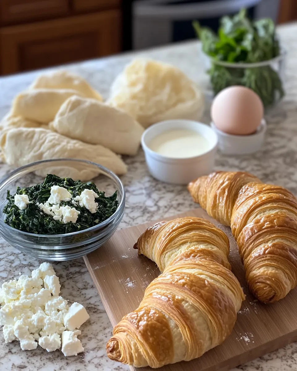 Ingredients for Savory Delight: Mastering the Spinach and Feta Croissant