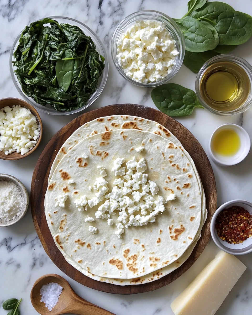 Ingredients for Savor the Flavor: Irresistible Spinach and Feta Quesadillas You Need to Try