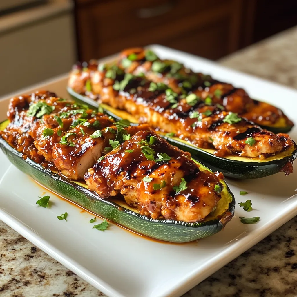 Photo of featured for Savor the Flavor: Irresistible Sticky BBQ Chicken Zucchini Boats