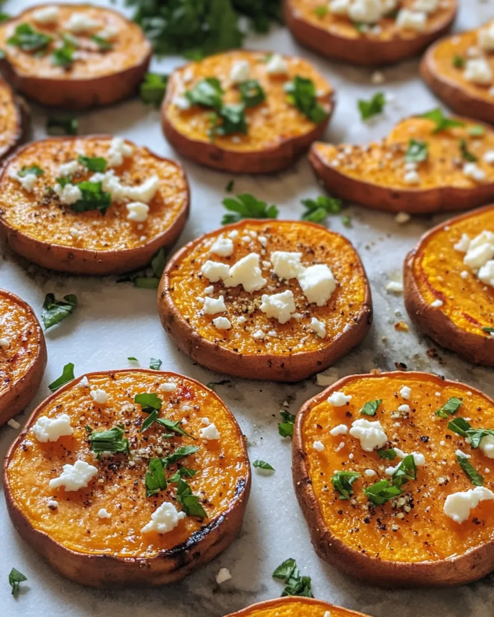 Ingredients for Savory Meets Sweet: Irresistible Sweet Potato Rounds with Feta Crumble