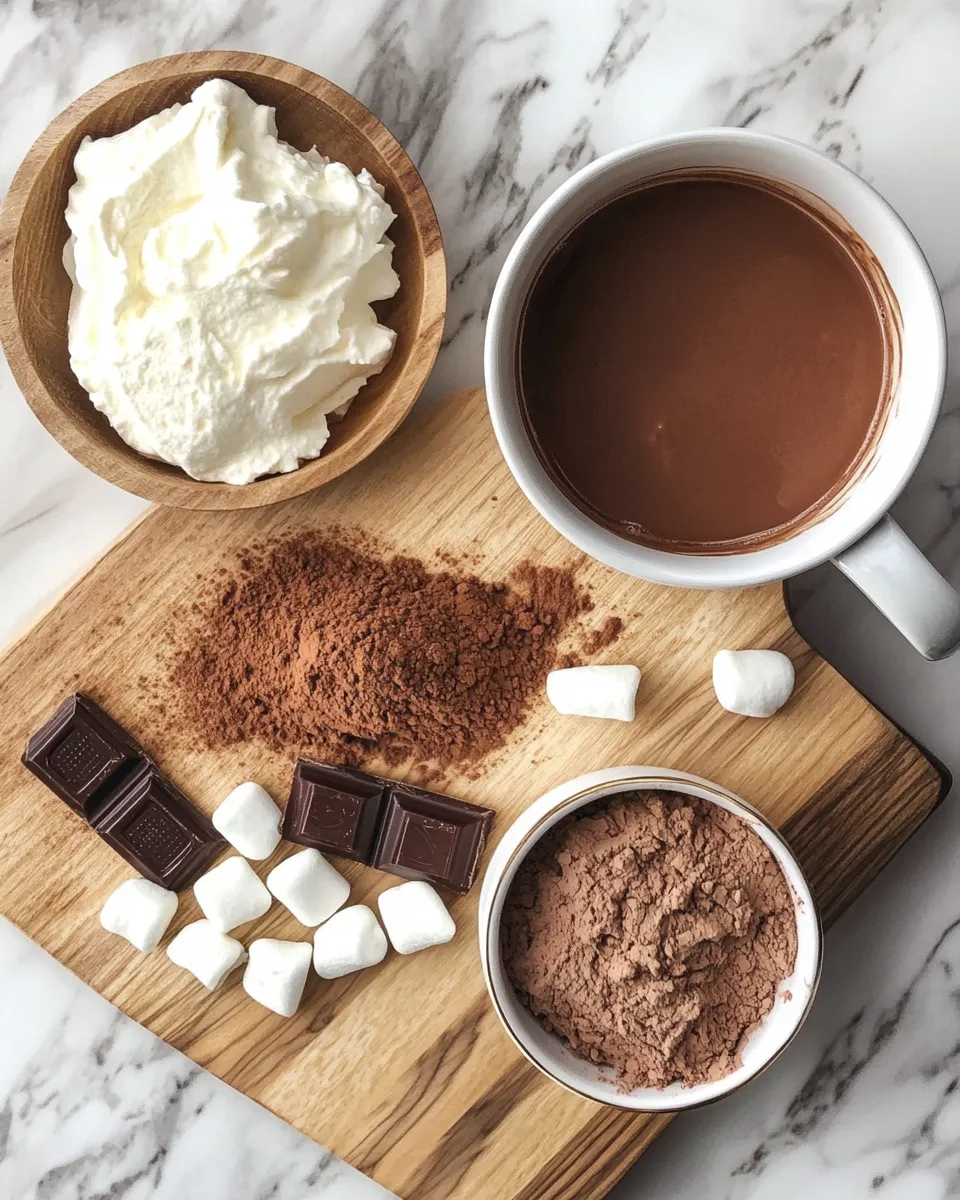 Ingredients for Indulge in Decadence: The Ultimate Whipped Hot Chocolate Experience