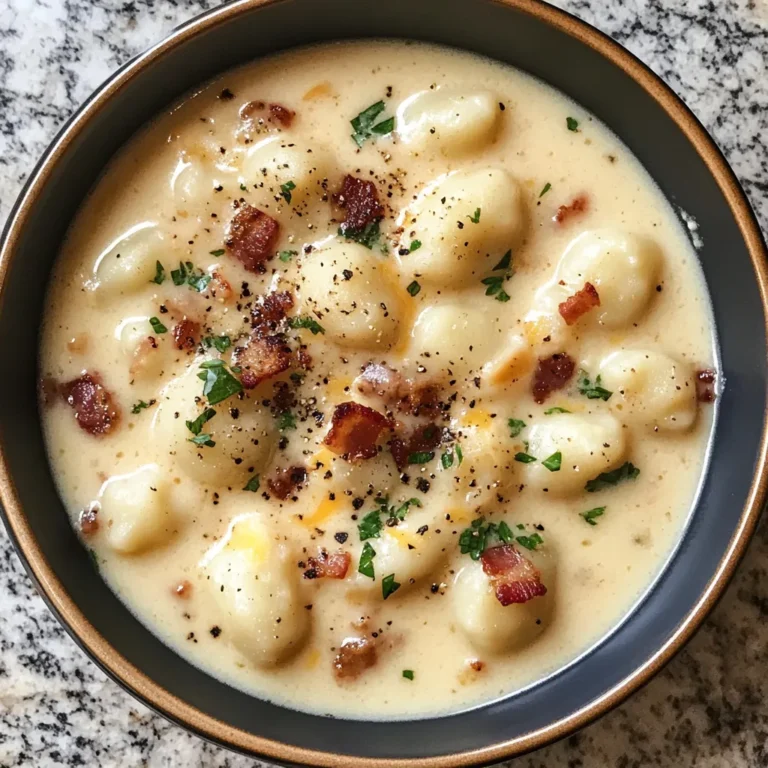Photo of featured for Irresistible Bacon Cheddar Gnocchi Soup Recipe