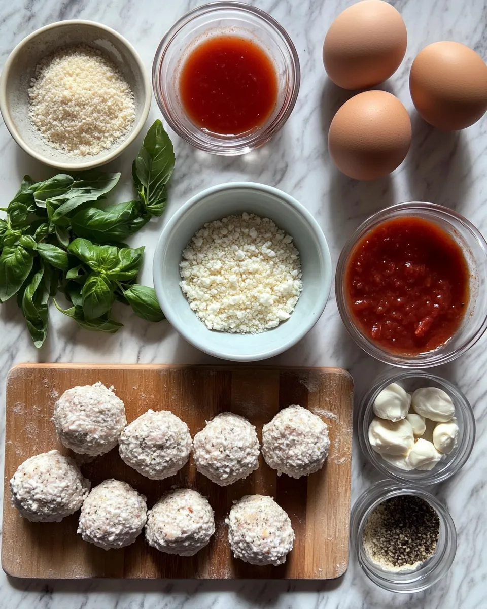 Ingredients for Savory Baked Chicken Ricotta Meatballs: A Delicious Twist on a Classic Favorite
