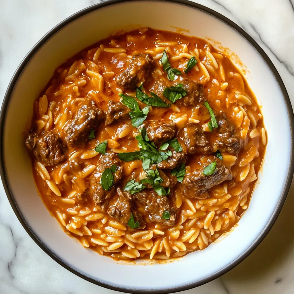 Photo of featured for Savor the Flavor: Delightful Beef Orzo Recipe in Creamy Tomato Sauce