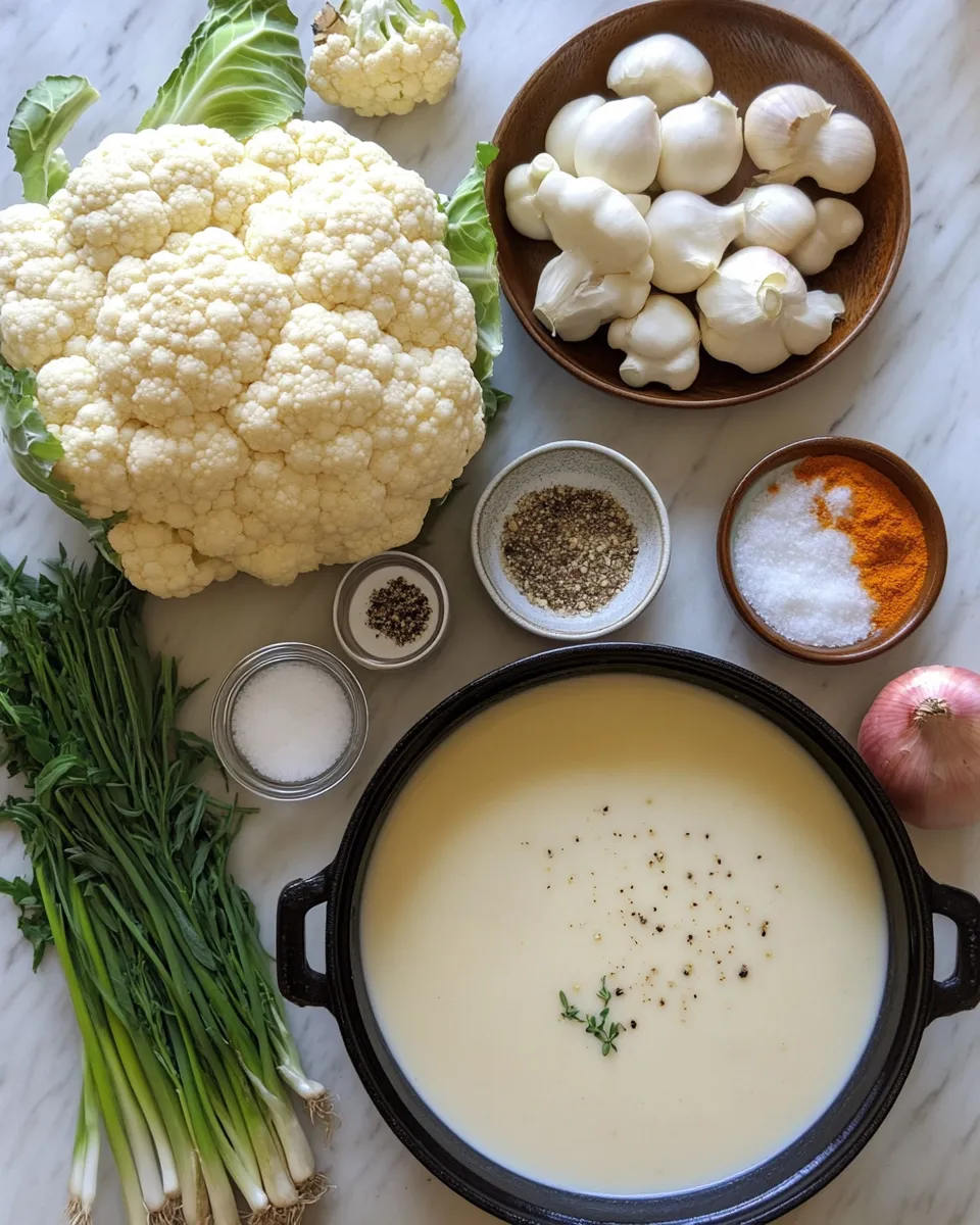 Ingredients for Indulge in Comfort: The Ultimate Creamy Cauliflower Soup Recipe
