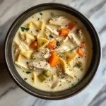 Photo of featured for Heavenly Creamy Chicken Noodle Soup to Warm Your Soul