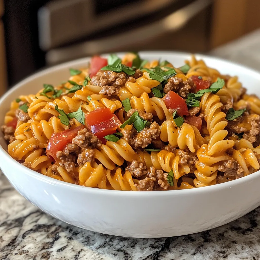 Photo of featured for Deliciously Easy Crockpot Taco Pasta Recipe