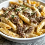 Photo of featured for Savor the Flavor: Irresistible Philly Cheese Steak Pasta You Need to Try