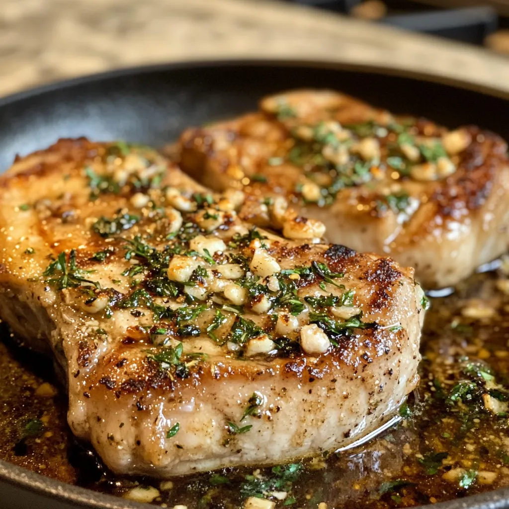 Photo of featured for Savor the Flavor: Irresistible Garlic Butter Pan Seared Pork Chops