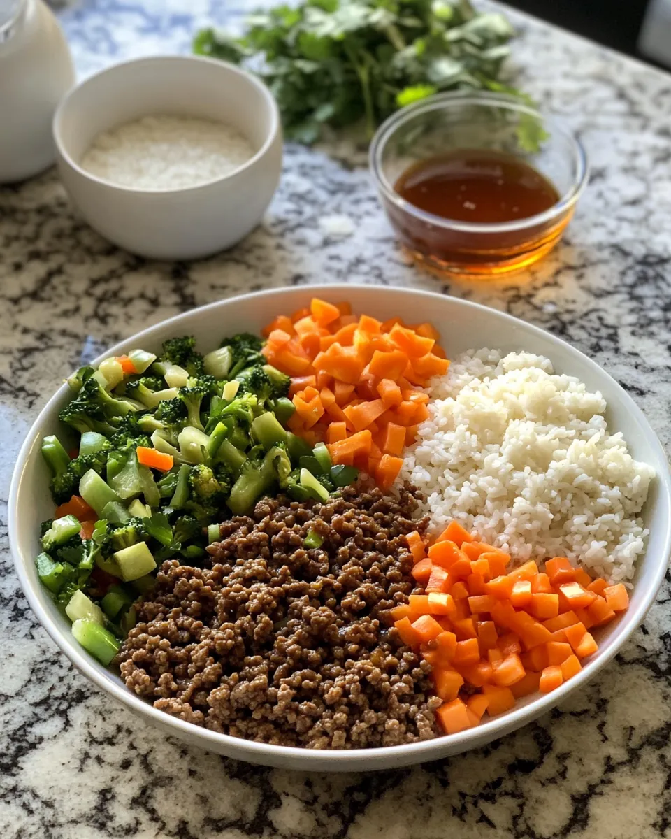 Ingredients for Savor the Sweet Heat: Ground Beef Hot Honey Bowl Delight