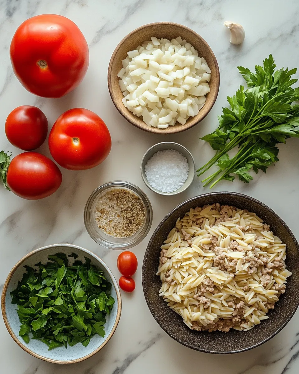 Ingredients for Savor the Flavor: Ground Turkey and Orzo Delight