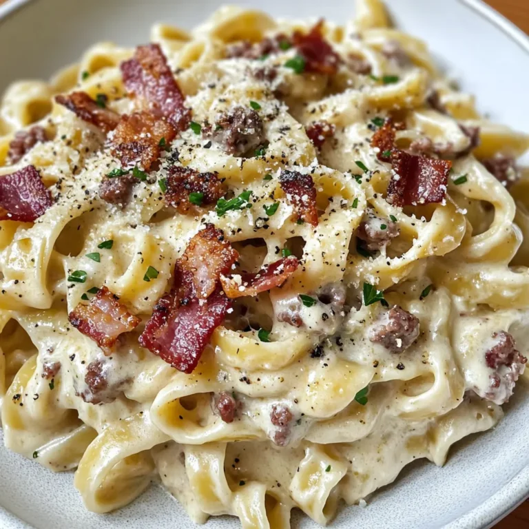 Photo of featured for Indulgent Loaded Bacon Cheeseburger Alfredo Pasta: A Decadent Delight