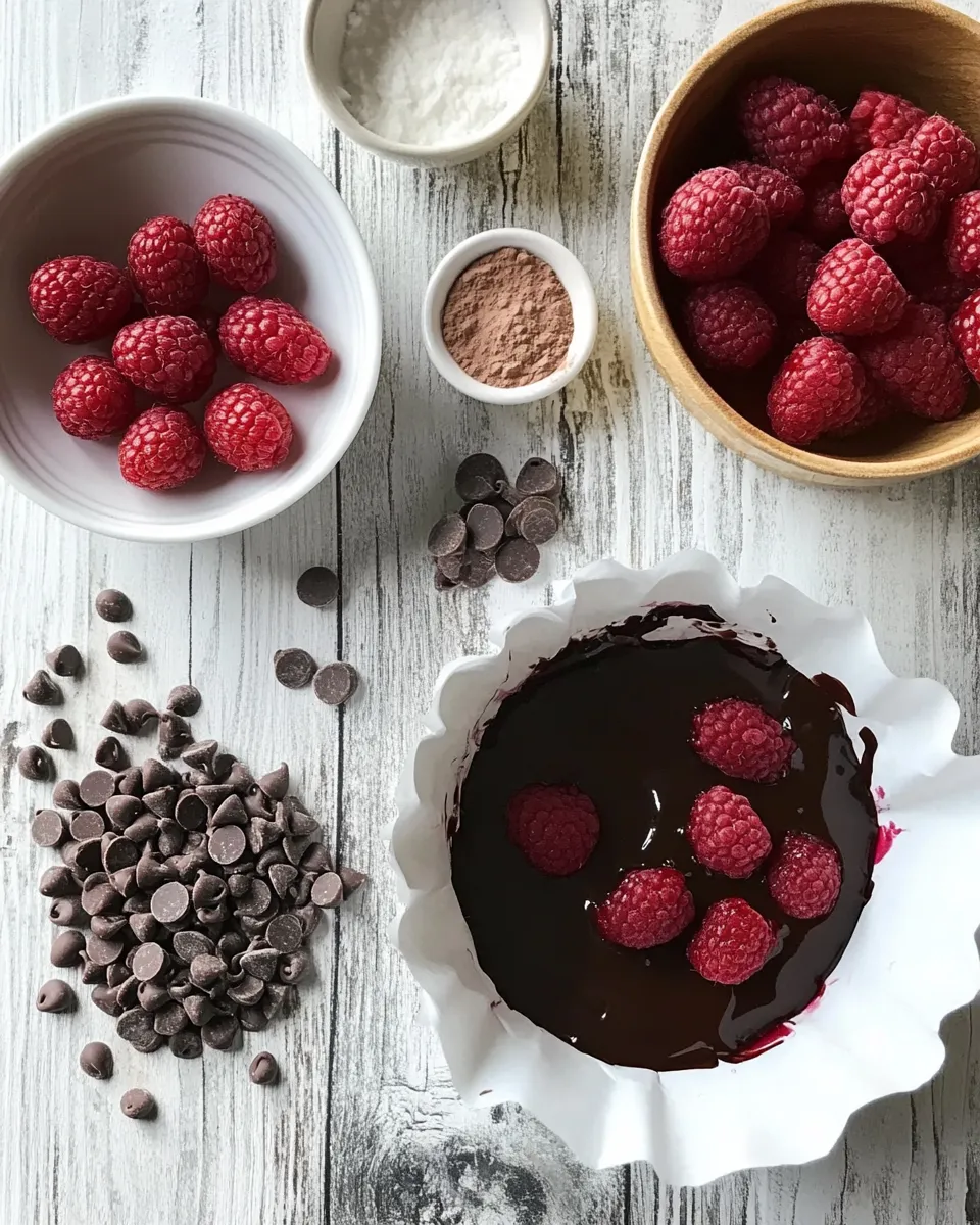 Ingredients for Irresistibly Decadent Molten Raspberry Chocolate Cupcakes That Will Melt Your Heart