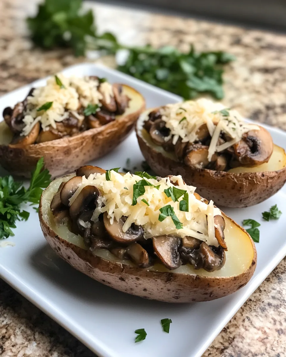 Ingredients for Irresistibly Creamy Mushroom Stuffed Potatoes with Cheese