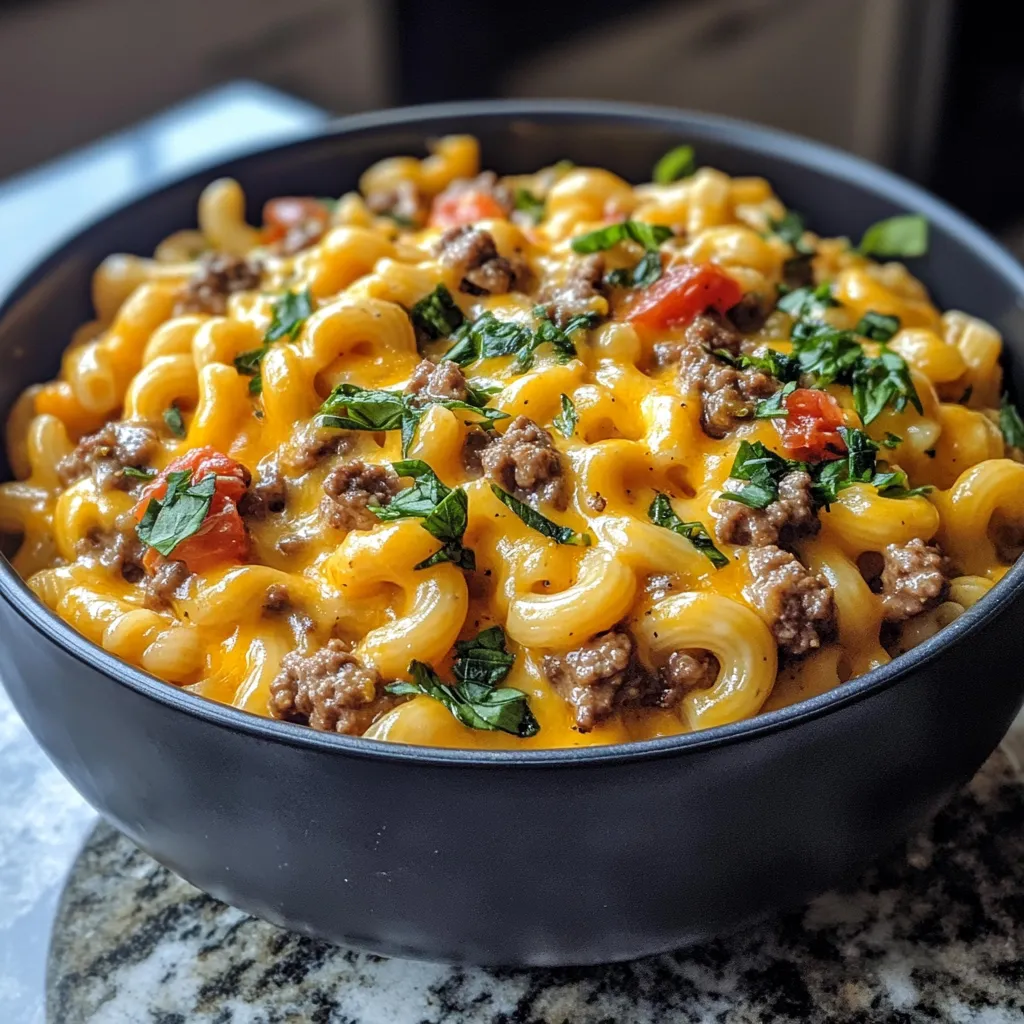 Photo of featured for Cheesy One-Pot Cheeseburger Macaroni: Irresistibly Delicious
