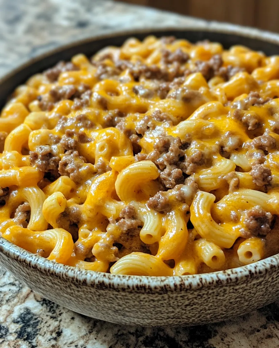 Ingredients for Cheesy One-Pot Cheeseburger Macaroni: Irresistibly Delicious