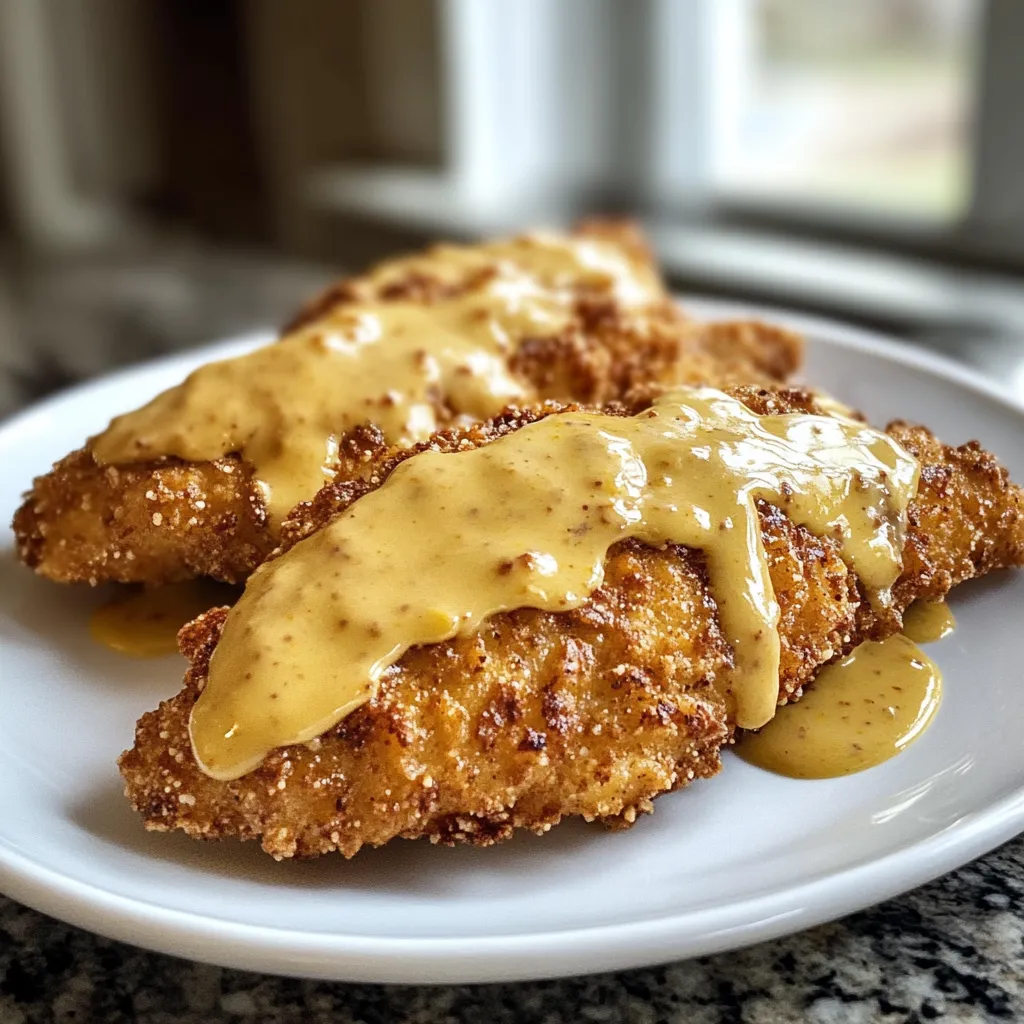 Photo of featured for Crunchy Pretzel Chicken Drenched in Mustard-Cheddar Bliss