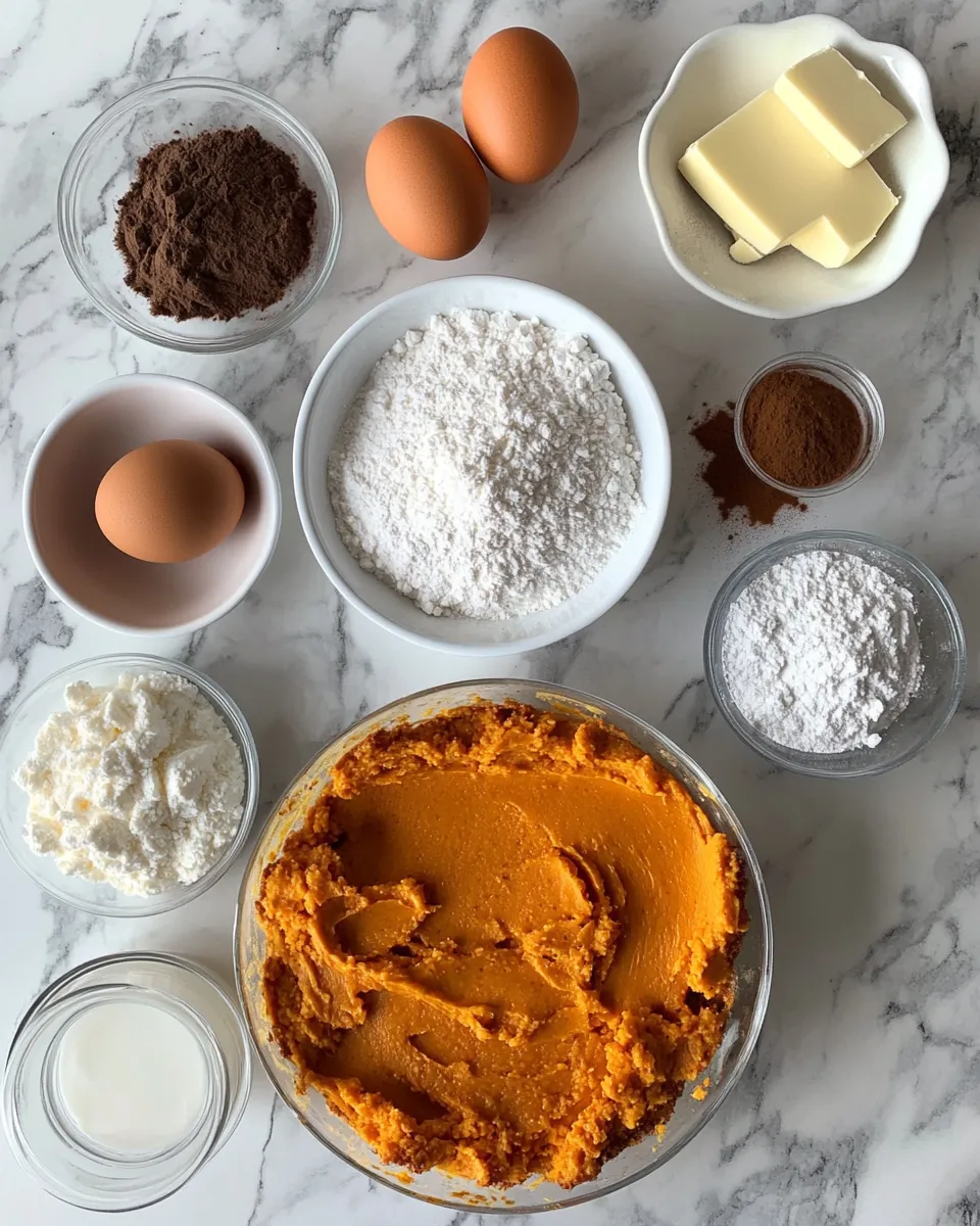 Ingredients for Irresistibly Delicious Pumpkin Gooey Butter Cake Recipe You Must Try